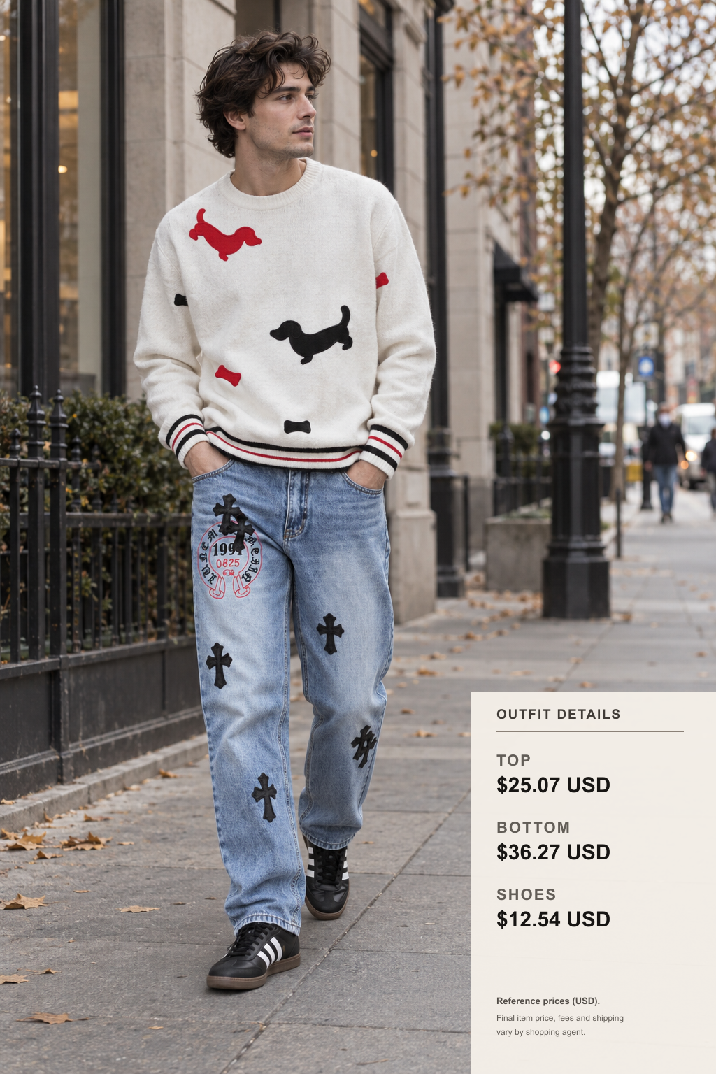Thom Browne Knitwear Office Layering outfit 1 full-body street style for fashionreps