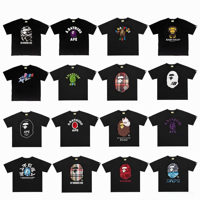 Bape Classic Monkey Print T-Shirt Collection Review: A $7.31 Crew-Neck Measured Flat Under Bench Light