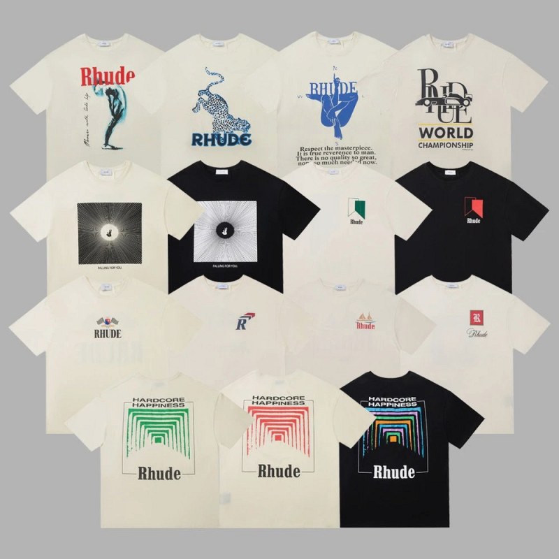 Rhude Multicolor T-Shirt Collection Review: Light Beige in the Copy, Apricot in the Colour Code