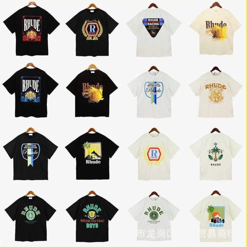 Rhude Trendy T-Shirts Test: 240g Baumwoll-T-Shirts mit Print in S–XXL