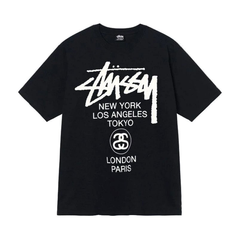 Stussy Letter-Print Black Tee Review: 250–300 gsm Long-Staple Cotton, Bench-Checked